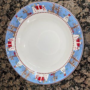 Sakura D Mumm Snowman Christmas 9"  Vegetable Bowl